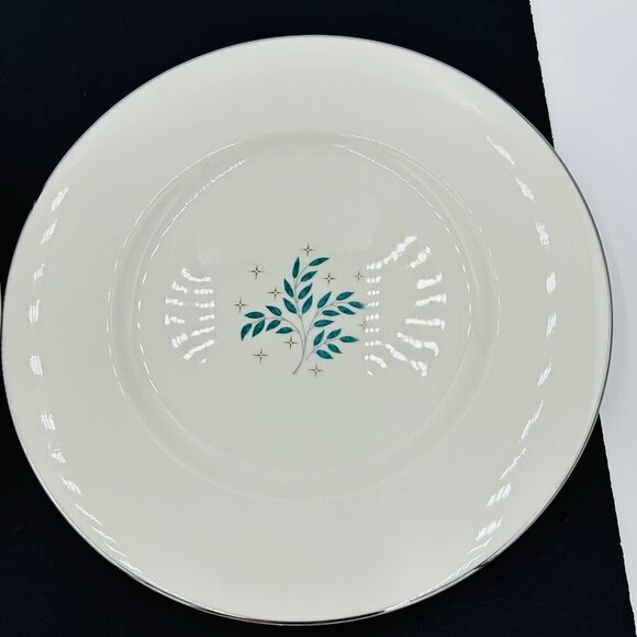 Syracuse China Lyric Pattern 10.25" Dinner Plates Vintage 1950s MCM Set of 2 - Picture 2 of 10
